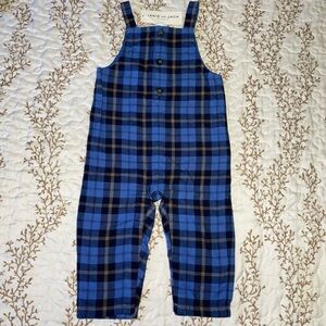 NWT Janie and Jack baby plaid long pant overalls jumper one piece 12-18 months